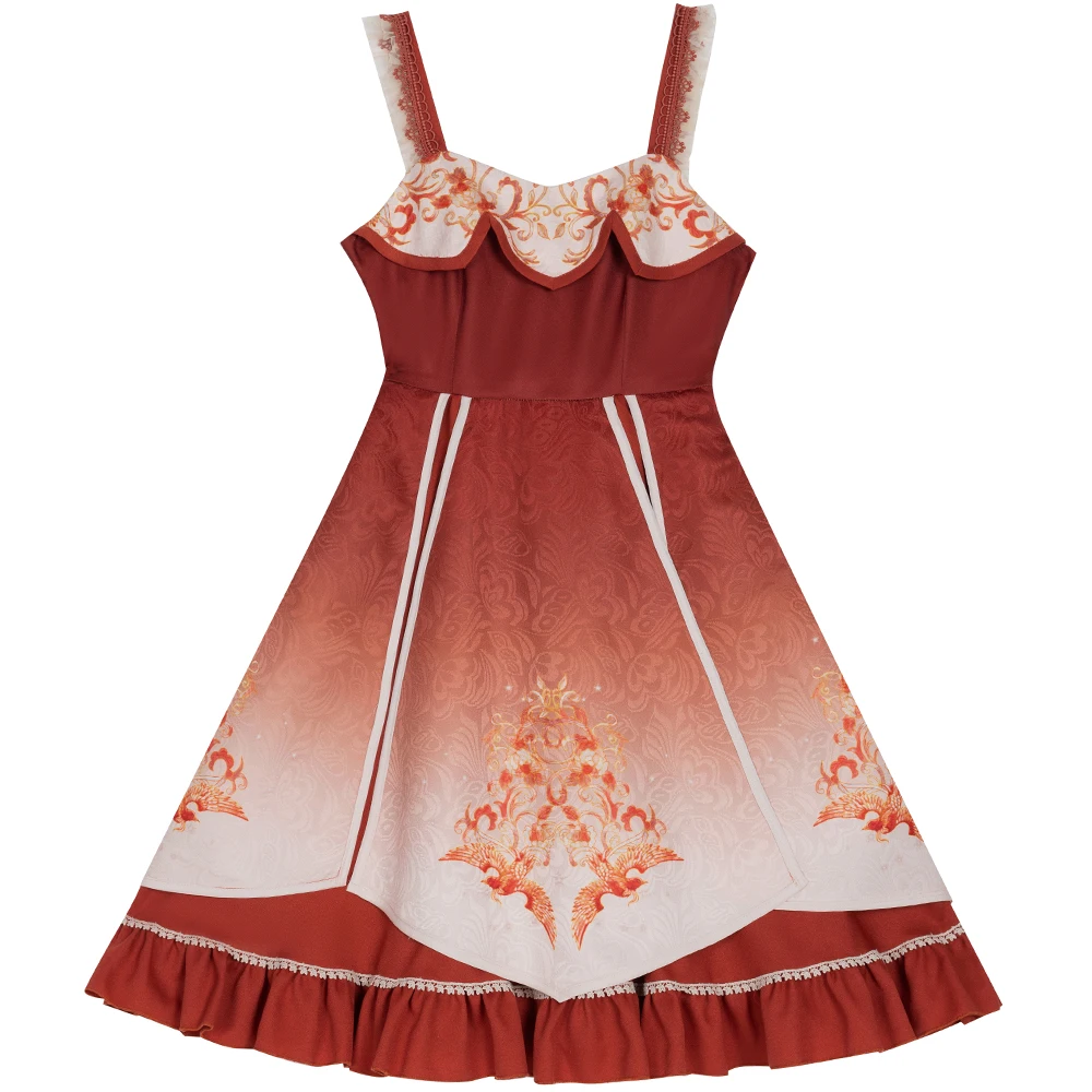 Melonshow Lolita Dress Plius Dydžio Raudonos Kinų Stiliaus Saldus Princesė Viktorijos Suknelė Moterims Kawaii Drabužius Cosplay Kostiumas 5