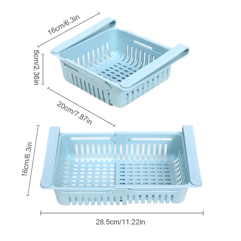 Reguliuojamas Plastikinio Šaldytuvas Laikymo Krepšiai, Traukti iš Stalčių Virtuvės Reikmenys Saugojimo Konteineris Šaldytuvas Organizatorius 5