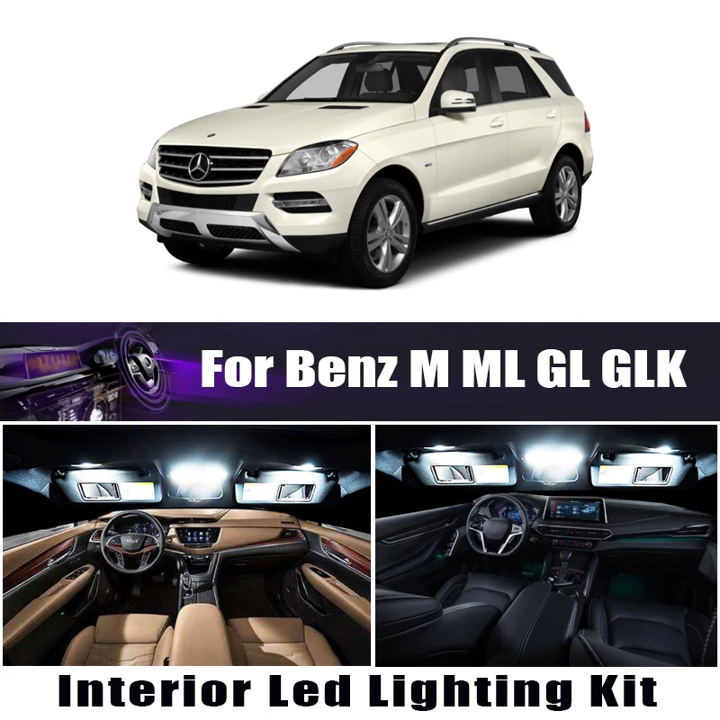 Mercedes Benz Benz M, ML, GL GLK GLA W163 W164 W166 X164 X166 X156 X204 LED Lemputę Interjero Skaityti Žemėlapį Dome Light 5