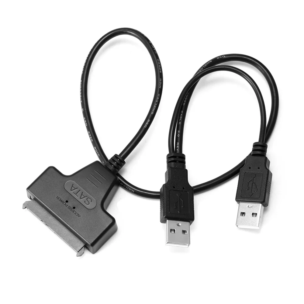 Adapterio Kabelis Dviguba USB jungtys 2.5 HDD SSD Kietąjį Diską Sata į USB Adapteris USB 3.0-2.0 prie Sata 3 Laidas Skaičiuoklė 5
