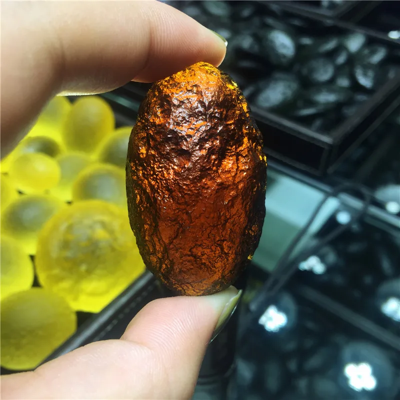 Moldavite čekijos Meteoritas Poveikį Stiklo Karoliukai Šiurkštus Akmens Kristalų Energijos Akmuo 1pc 5