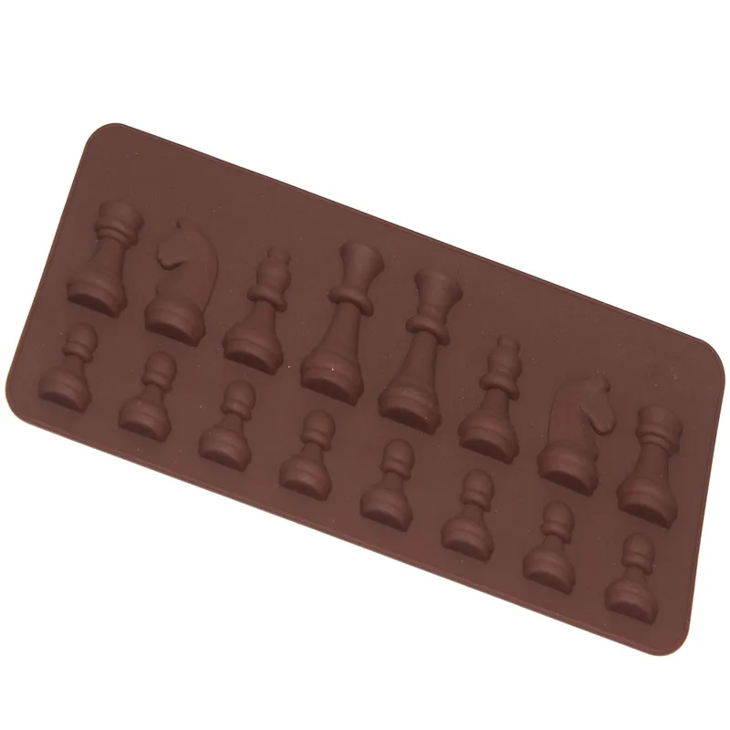 3D Tarptautinės Šachmatų Forma, Pyragai, bandelės, Šokoladas, Cukraus ir Muilo, Minkštas Virtuvės Kepimo Tortas Dekoravimo Priemonės Silikono Formų Kubelių padėklas 5