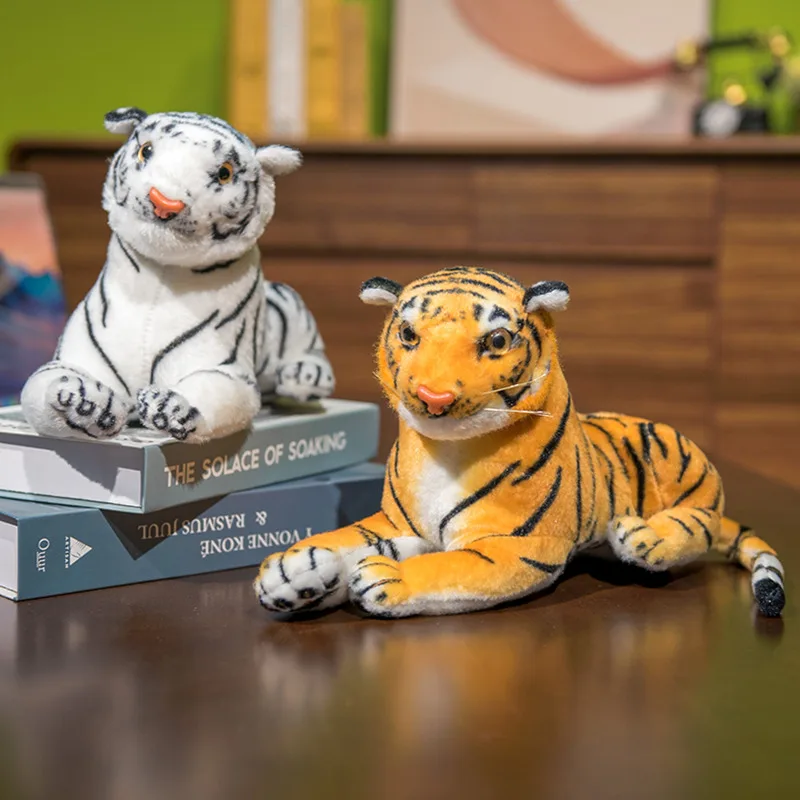 25-110cm Gyvas Tigras Pliušiniai Žaislai Žiaurus Laukinių Gyvūnų Modeliavimas White&Brown Miško Karalius Lėlės Vaikams, Kūdikio Gimtadienio Dovanos 5
