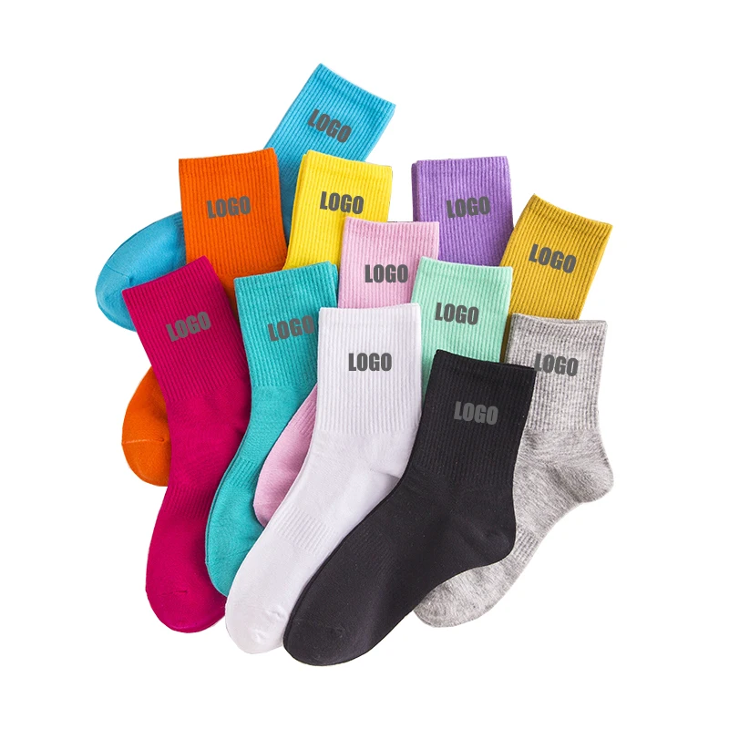 Madinga medvilnės kojinės sporto kvėpuojantis briaunoti megzti kojines vientisos spalvos 9 rūšių 4 sezonus vyrų ir moterų kojinės 5