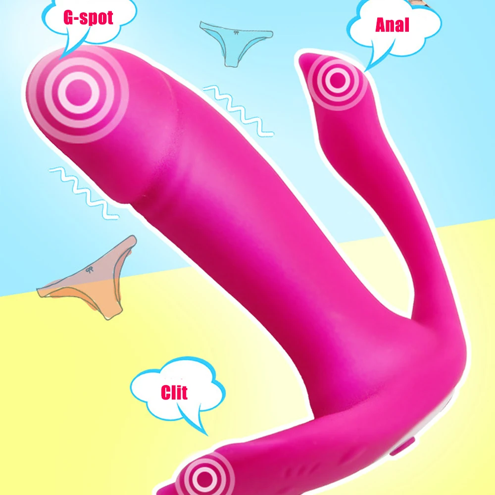 Šildymo Dildo Vibratorius Moterų Nešiojami Vibratorius, Sekso Žaislai Moterims 3 taškus Vibracijos Klitorio Stimuliatorius Analinis Masažas Nuotolinio 5