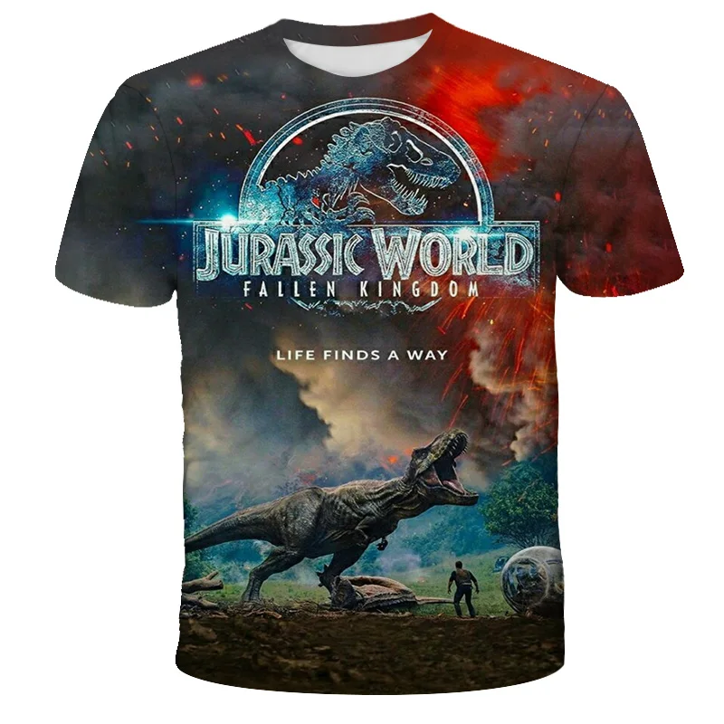 Juros periodo Dinozaurų T-shirt 3D Vyrų Vasaros Marškinėliai Classic Dinozaurų Žaidimas Amerikos Gatvės Mados O-Kaklo Marškinėliai 5