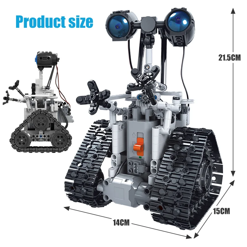 Walee 408PCS RC Robotas Elektrinės Blokai įrangos pardavimas, biuro įrangos Nuotolinio Valdymo Protingas Robotas Plytų Žaislas Vaikams 5