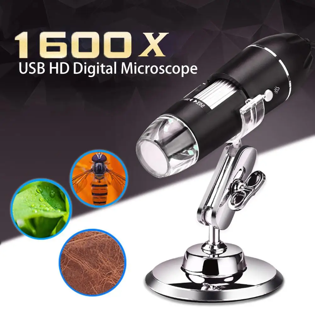 1600X Nešiojamųjų Elektroninių Skaitmeninis Mikroskopas už WIN10/8/7/XP MAC Sistemos didinamasis stiklas, Jutiklis Kamera, Nešiojamą USB Mikroskopai 5