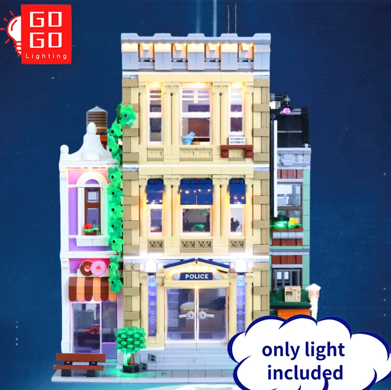 GOGOMOC Prekės LED Šviesos Iki Rinkinys lego 10278 Policijos Nuovadą, Statyba Blokai šviesos Žaislai （tik šviesos, nė vienas modelis ） 5
