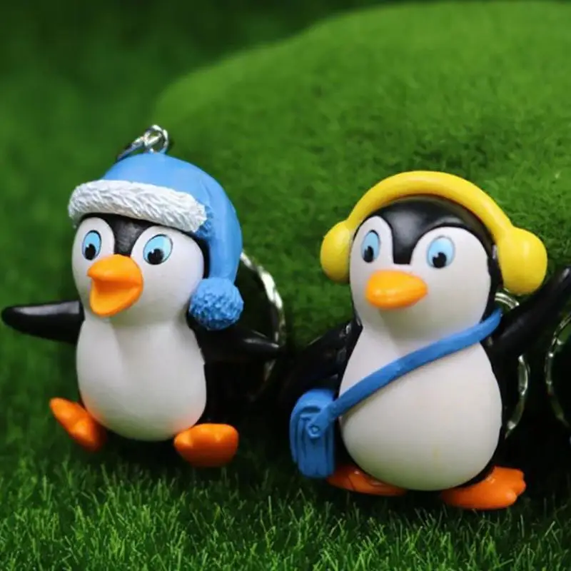 1pcs Mielas Pingvinas Keychain Maišelį Pakabukas Automobilių Key Chain paketų prižiūrėtojų raktinę Vaikų Skaičius Kūrybos Stiliaus Gimtadienio Atsitiktiniai Pakabukas Dovana Q8V7 5