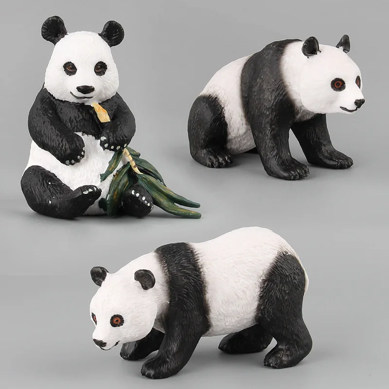 Vaikai Modeliavimas Laukinių Panda Gyvūnų Mažų Kietų Plastikinių Kalėdų Modelis Vaikams Mokomieji Žaislai Dovana 5