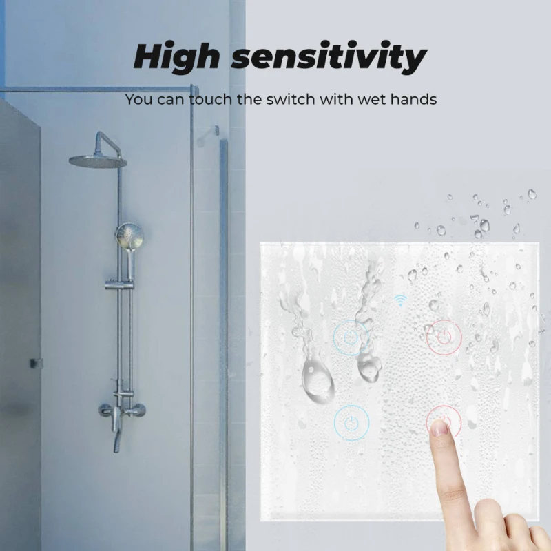 WIFI Smart Light Touch Pereiti Sienos Lempos Stiklo Skydelis, Alexa, Google Namų Tuya Kontroliuoti Belaidžio ryšio Balso Nuotolinis Valdymas Sieninio Jungiklio 5