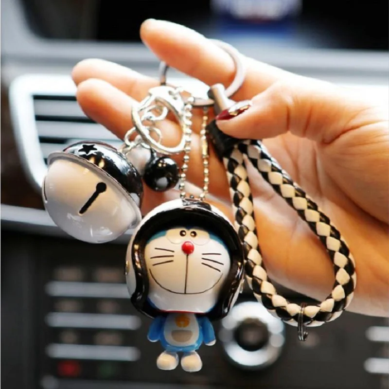 Šalmas Doraemon Keychain Pav Ranka, Koja Kilnojamojo Spalvinga Bell Žaislai Doraemon Raktų Žiedas Maišelį Pakabukas Vaikams 5