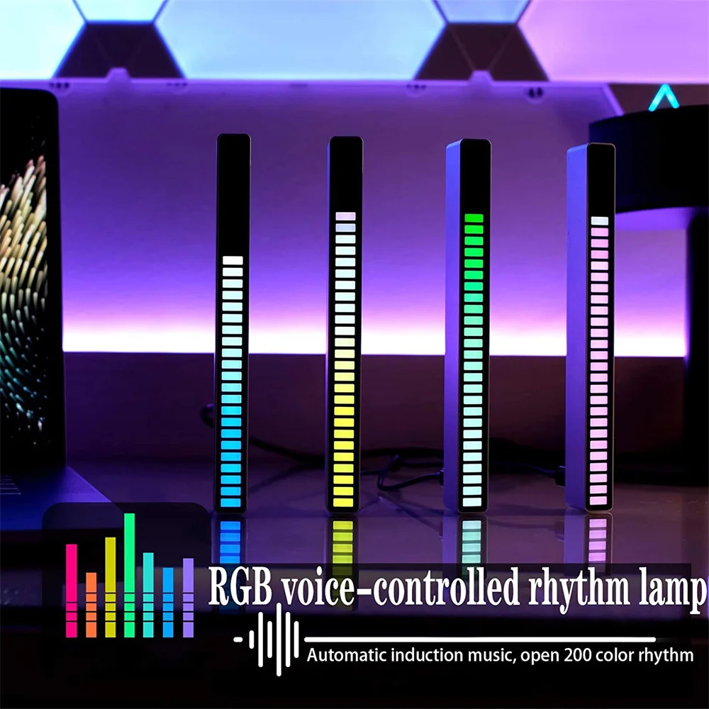 RGB Balso Aktyvuota LED Juostelės Žibintai, BT kontrolės Pikapas Ritmas, Šviesos Muzika, Atmosfera, Spalvinga Šviesos Vamzdis USB Energijos Taupymo Lemputė 5