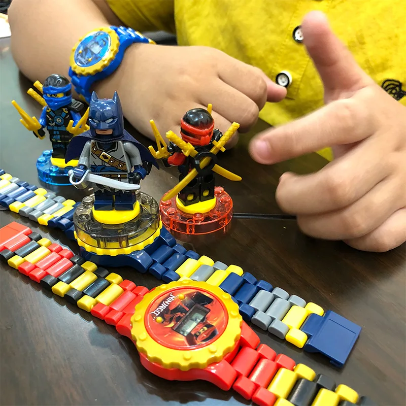Blokuoti Žiūrėti Berniukų, Mergaičių Žaislas Žiūrėti Spalvinga Pastato Lego Whatch Nuimamas Ir Įdiegti Dovanų Žiūrėti Naują Atvykimo 5